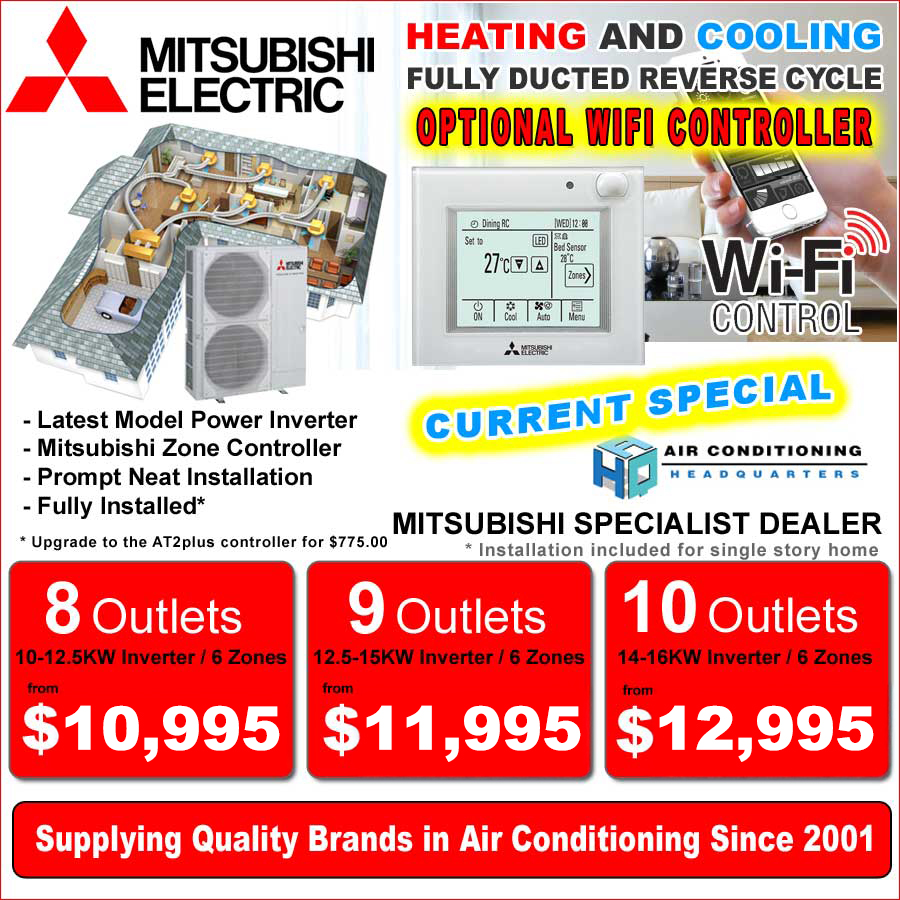 Special Offer Mitsubishi Ducted System Air Conditioning